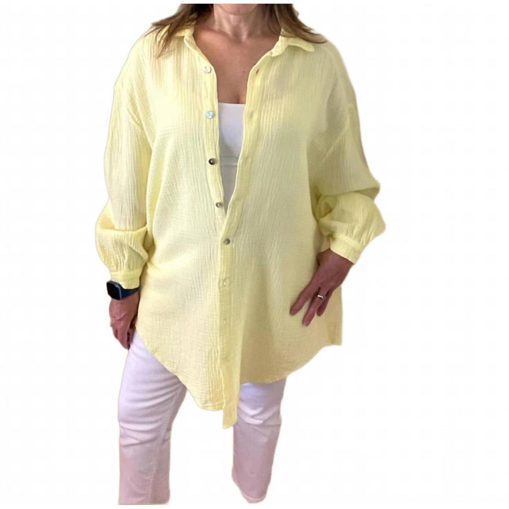 NEW LOOWIE oversized evil eye shirt in yellow